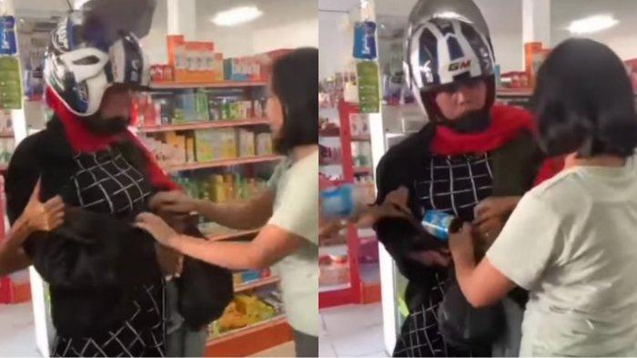 Viral Emak Emak Ini Kepergok Maling di Minimarket, Cecar Sampai Tergeletak