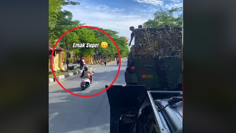 Viral Emak emak Terobos Konvoi Panser Anoa TNI yang Ditumpangi Irjen Haydar