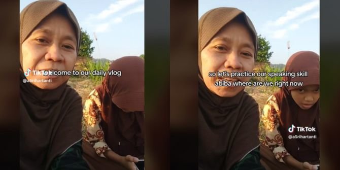 Viral Emak Emak Jago Bahasa Inggris & Ajari Anak Di Sawah Ini Sosok Aslinya