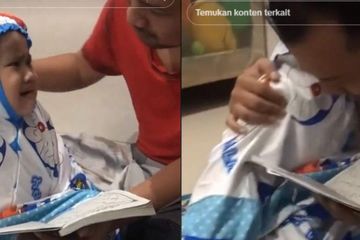 Viral Gemas Gadis Cilik Nangis Tidak Tahu Huruf Hijaiyah saat Ngaji Bareng Ayahnya