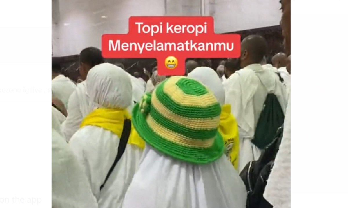 Viral Grup Jamaah Haji Indonesia Pakai Topi Keroppi, Agar Mudah Dicari