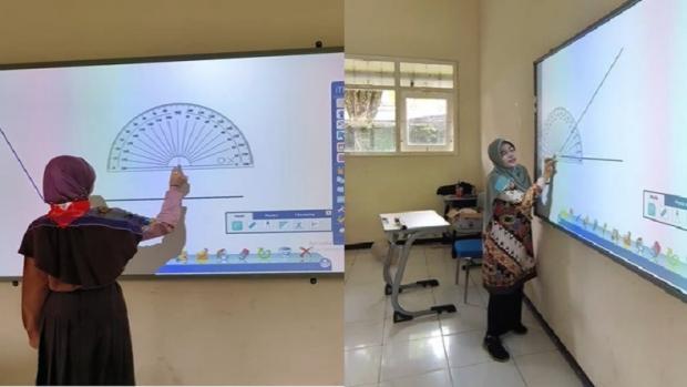 Viral Guru di Pasuruan Gunakan Papan Tulis Touchscreen