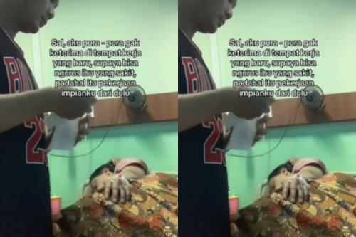 Viral Haru Pemuda Pura Pura Tidak Diterima Kerja demi Bisa Rawat Ibunya yang Sakit