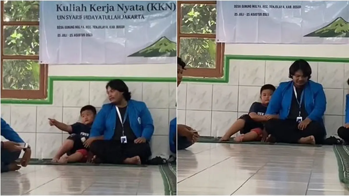 Viral Keakraban Bocah dengan Mahasiswa KKN yang Baru Sehari Kenal Ini Viral