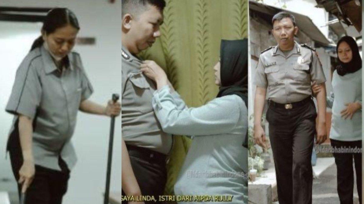 Viral Kisah Linda, Istri Polisi Rela Jadi Cleaning Service saat Hamil Besar, Suami Alami Kebutaan