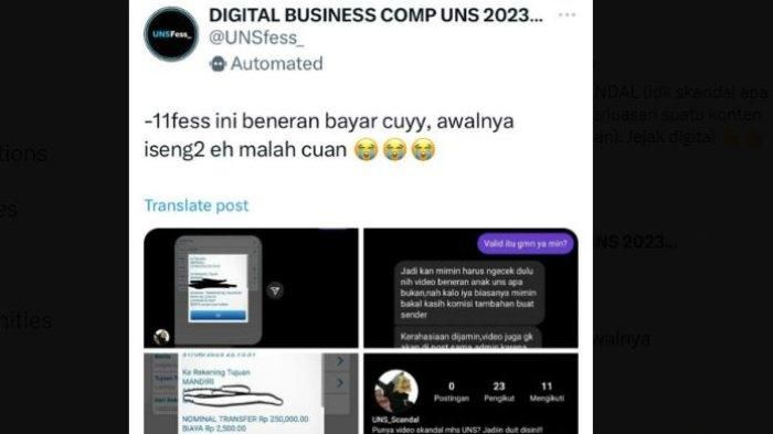 Viral Mahasiswa UNS Jual beli Video Syur di Kampus, Untung Banyak Gan