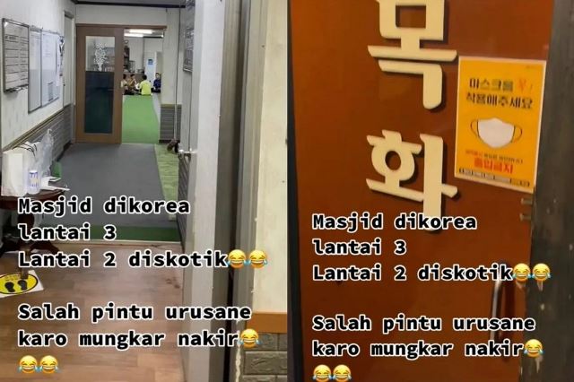 Viral Masjid di Korea di Lantai 3 Gedung Turun ke Lantai 2 Ada Diskotek