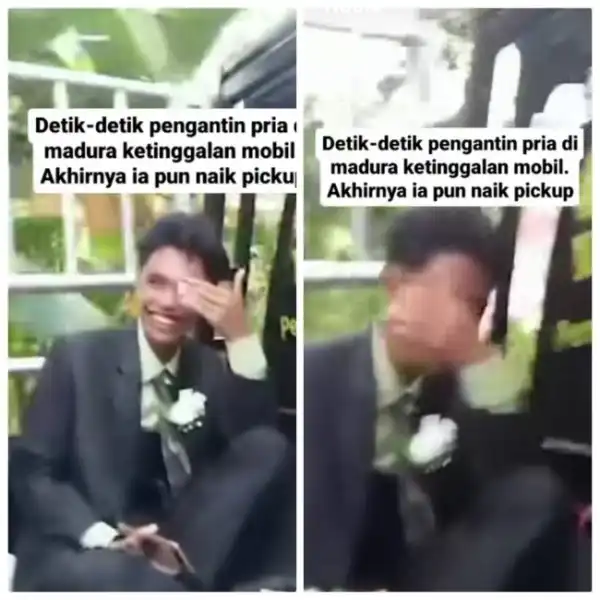 Viral Mempelai Pria di Madura Naik Pikap Usai Ketinggalan Rombongan Pengantin