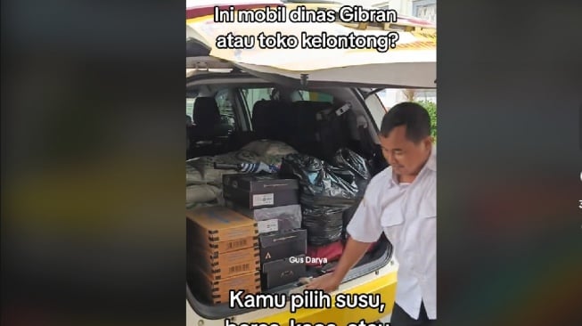 Viral Mobil Dinas Gibran Mirip Toko Kelontong, Meski Sudah Jadi Cawapres Tetap Bawa Beras