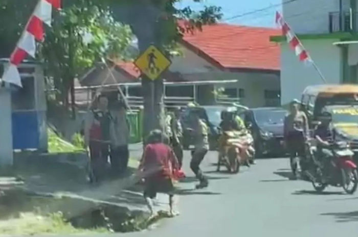 Viral ODGJ Serang Polisi di Manado Satu Orang Luka di Kepala