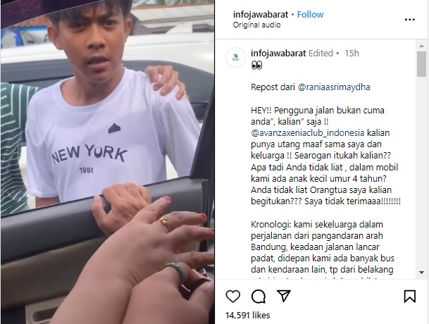 Viral Oknum Komunitas Avanza Xenia Arogan, Gagal Nyalip Malah Tantang Sopir Fortuner