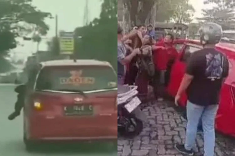 Viral Pemobil Berplat Palsu Tabrak Polisi Kudus hingga Nyangkut di Kap