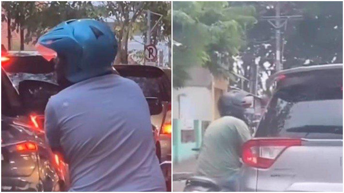 Viral Pemotor Meresahkan Ketuk Kaca Mobil Memalak Sopir di Surabaya