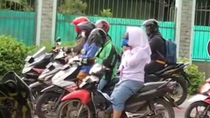 Viral Pemotor Wanita Pakai Helm dengan Cara Tak Biasa, Dilapisi Jilbab