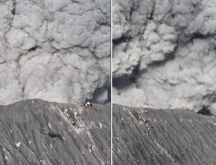 Viral Pendaki Gunung Dukono Tanpa Izin Berlarian dari Puncak Saat Erupsi