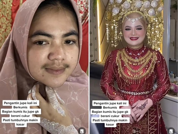 Viral Pengantin Wanita Berkumis di Padang Makeupnya Jadi Sorotan