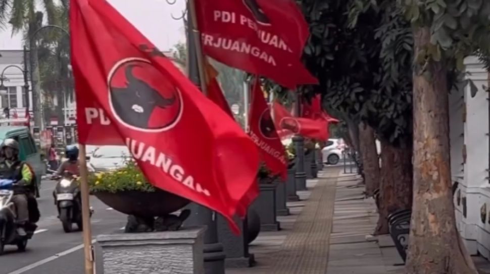 Viral Pengendara Pamer Bawa Bendera PDIP di Jalanan, Teriakannya justru Bikin Gagal Fokus