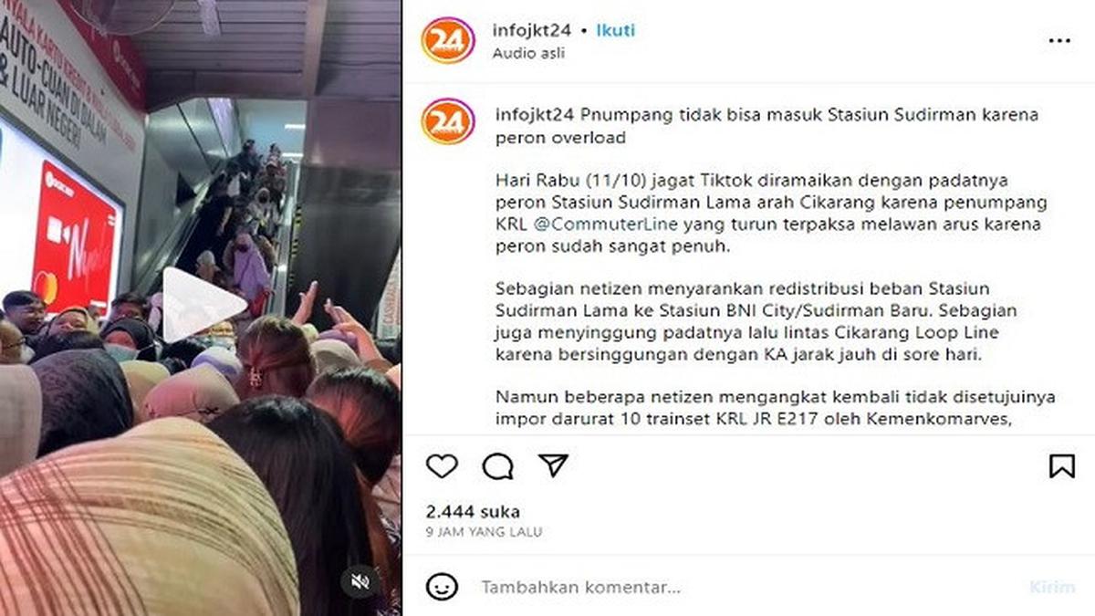 Viral Penumpang Numpuk di Stasiun Sudirman sampai Lawan Arus Eskalator