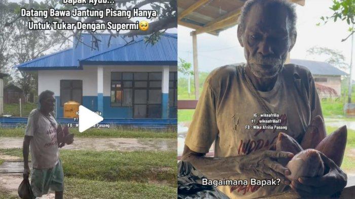 Viral Perjuangan Pak Ayub Asal Papua Terjang Hujan Tukarkan Pisang Jantung Demi Mie Instan untuk Makan Bersama Istri