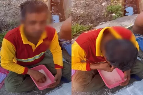 Viral Pria Ini Rela Makan Nasi dengan Kuah Air Putih demi Menghemat Uang untuk Keluarga