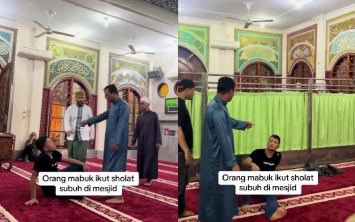 Viral Pria Mabuk Masuk Masjid Ikut Salat Subuh Diusir Warga, Netizen: Respect Buat Ustaznya