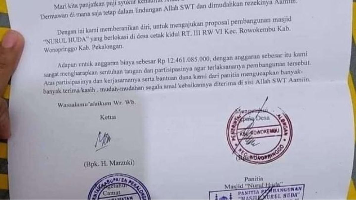 Viral Proposal Pembangunan Masjid di Pekalongan Rp 12 M, Ini Faktanya