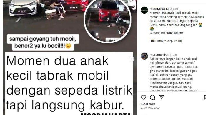 Viral Rekaman CCTV Momen Kecelakaan Bocah Tabrak Mobil Saat Kendarai Sepeda Listrik