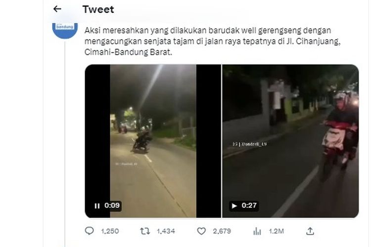 Viral Remaja Ugal ugalan Bawa Sajam di Cimahi Berakhir di Tangan Polisi