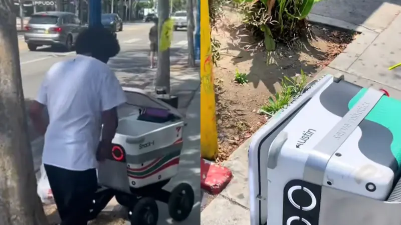 Viral Robot Pengantar Makanan Diserang dan Dirampok Warga Heboh