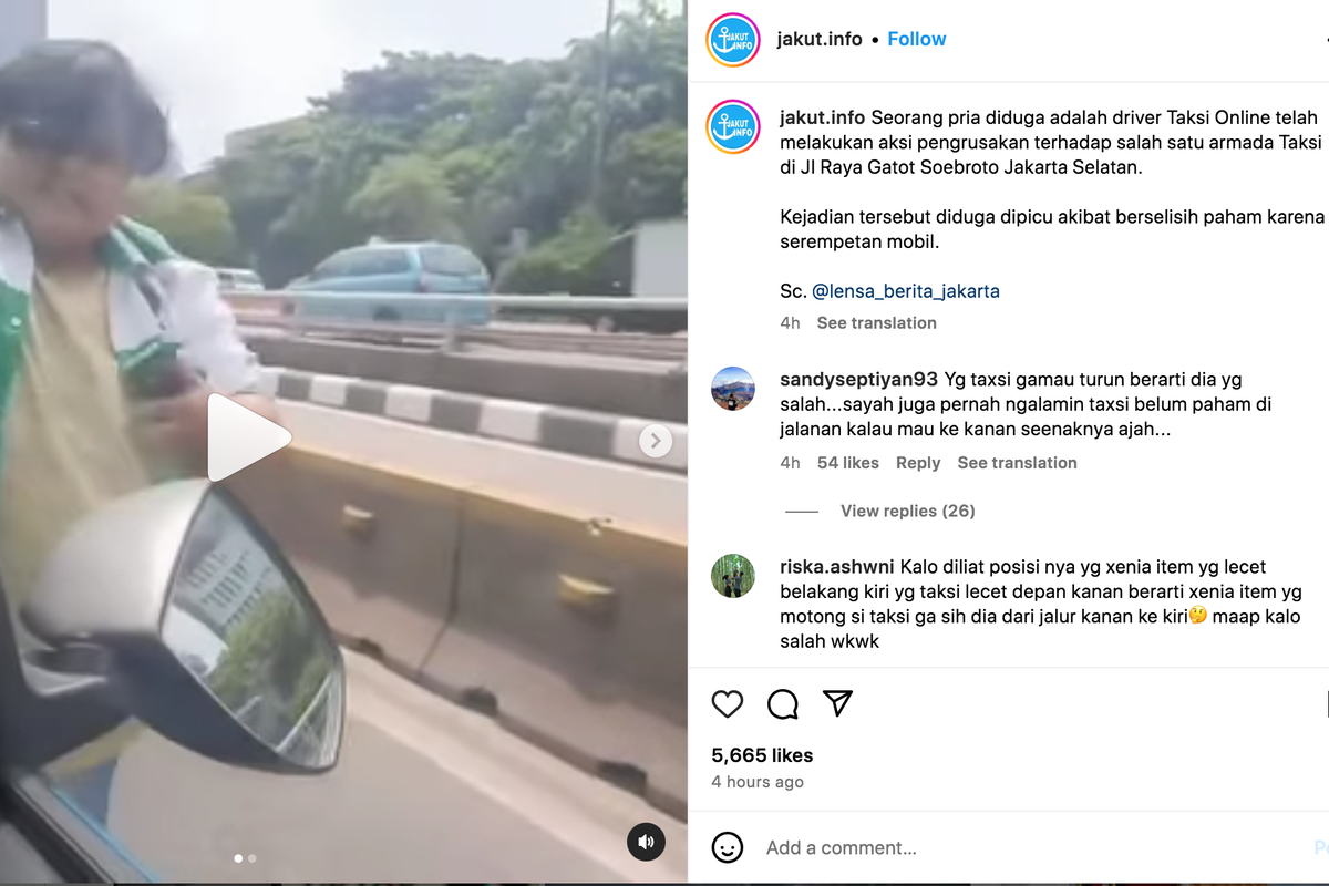 Viral Serempetan Mobil di Jalan Gatsu Berujung Perusakan Spion Taksi