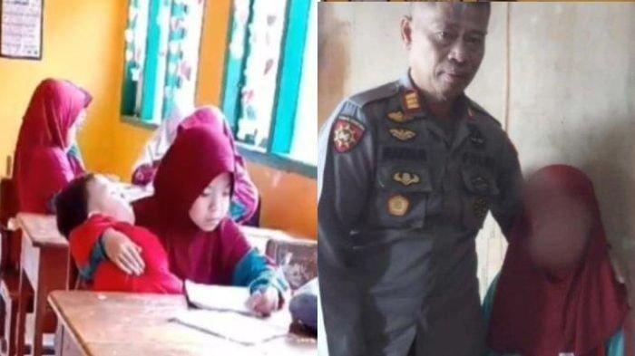 Viral Siswi SD Gendong Adik Balita ke Kelas, Berbuah Beasiswa