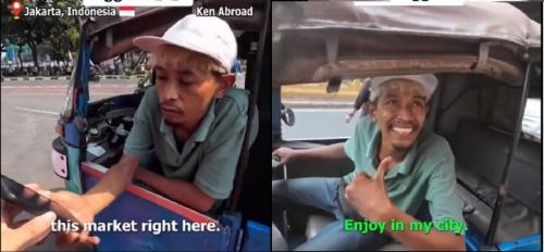 Viral Sopir Bajaj Casciscus Berbahasa Inggris, Antarkan Bule Jerman Belanja ke Pasar Tanah Abang