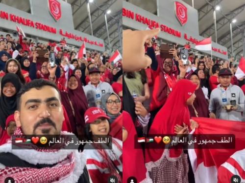 Viral Suporter Timnas Indonesia U 23 dan Negara Lain Akrab di Stadion sebagai Sesama Muslim