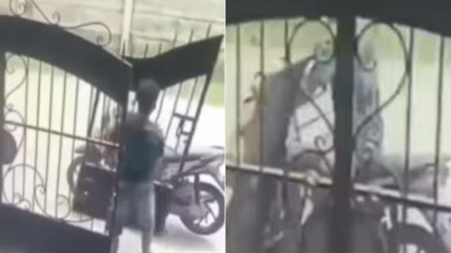 Viral Terekam CCTV Pria di Tangerang Nekat Mencuri Pagar Rumah Warga