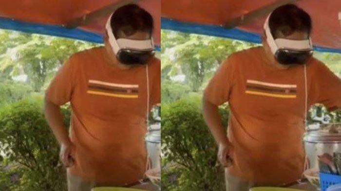 Viral Tukang Soto Jualan Memakai Apple Vision Pro, Netizen: Penjual Modern