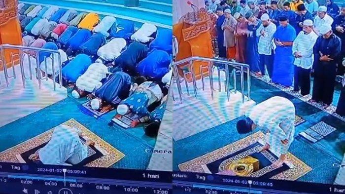 Viral Video CCTV Detik Detik Imam Masjid Al Ula di Kampung Baru Balikpapan Meninggal Dunia Saat Sholat