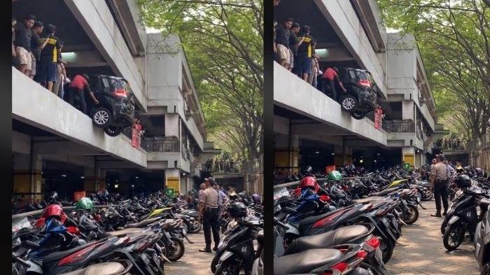 Viral Video Mobil Nyaris Terjun Bebas dari Gedung Parkir 