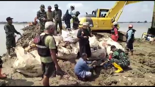 Viral Video Pemotongan Kambing Kendit di Tanggul Jebol Penyebab Banjir Demak