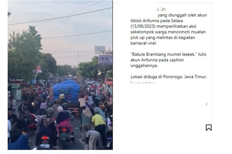 Viral Video Warga di Ponorogo Ramai Ramai Ambil Bawang dari Truk yang Melintas