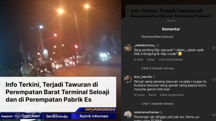 Viral di Media Sosial Ponorogo Darurat Tawuran Bikin Warga Resah, Polisi Janji Selidiki