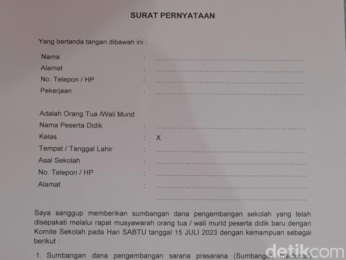 Wali Murid SMAN di Jombang Dipaksa Bayar Sumbangan Rp 2,5 Juta