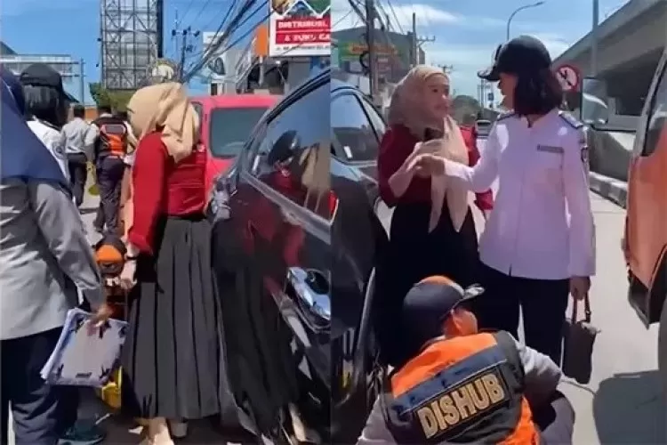 Wanita di Makassar Mengamuk karena Mobilnya Parkir Sembarangan, Digembok Dishub