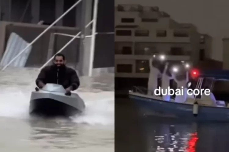Warga Dubai Manfaatkan Air Banjir untuk Main Jetski dan Perahu Kano
